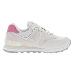 Baskets basses 574 cuir su�de new balance - �crues - femme - adulte - lacets - blanc