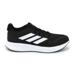 Chaussures de running blanche bandes noires femme adidas