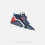 Baskets basses b kilwi - geox - garon - cuir - bleu marine et rouge