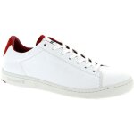 Baskets basses - le coq sportif - new blazon - cuir - blanc / rouge - talon plat
