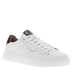 Baskets basses cuir - blanches - homme - plat - lacets