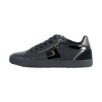 Basket basse cuir geox blomiee print gbk suede - noir - femme - lacets - plat