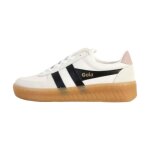 Basket basse cuir gola grandslam elite - blanc noir chalk rose gum