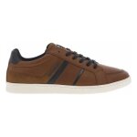 Baskets basses en cuir redskins - marron / cognac / bleu marine - homme
