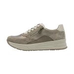 Basket basse cuir - rieker - alabama - beige - lacets - femme - confort exceptionnel