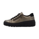 Basket basse cuir - rieker - lagro - bronze - compens - femme - lacets