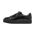 Basket basse cuir tamaris - noir vernis