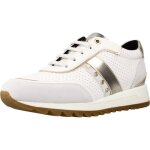 Baskets basses femme - geox - tabelya - cuir nappa et cuir velours - blanc