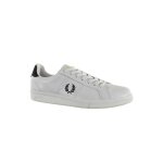 Baskets basses fred perry b721 leather 567 blanc / navy - homme - lacets - cuir - plat
