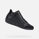 Baskets basses geox d myria femme - noir - synthtique - lacets - plat