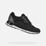 Baskets basses geox d new aneko b abx femme - noir - cuir - impermable - respirant