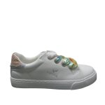 Baskets basses - kaporal - blanche - blanc - femme - plat - synthtique - adulte - lacets