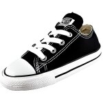 Basket basse mixte en toile noire - converse - all star lo - lacets - respirante