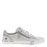 Baskets basses mustang femme gris - mustang - zip - blanc - argent - adulte