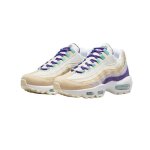 Baskets basses - nike air max 95 - beige / violet - lacets - mixte - adulte