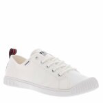 Baskets basses palladium easy lace canvas - blanc - femme - lacets