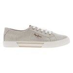 Baskets basses - pepe jeans - blanc - lacets - or - lurex brillant