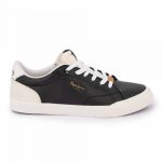 Baskets basses - pepe jeans - cuir noir - homme - lacets
