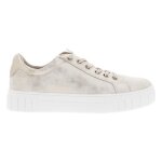 Baskets basses plateforme marco tozzi beige - femme - synthtique - lacets