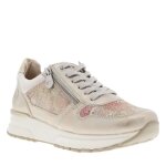 Baskets basses - rieker - femme - beige et dor�es - lacets et imprim� abstrait