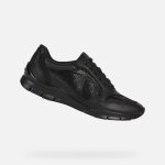 Baskets basses d sukie femme - geox - noir - cuir - lacets - droit
