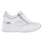 Baskets basses talon compens haut marco tozzi blanc - femme - marco tozzi - lacets