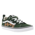 Baskets basses talon plat - vans - vertes - garon - lacets - adulte - textile