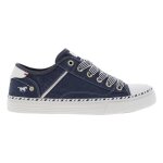Baskets basses toile - mustang - femme - blanc jean - talon plat - lacets Baskets basses toile - mustang - femme - blanc jean - talon plat - lacets