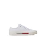 Baskets basses en toile - tommy jeans - blanc - lacets - mixte