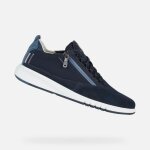 Baskets basses u aerantis homme - geox - cuir - bleu marine - zip - plat