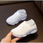 Baskets pour bbs - blanc - mode 2021 - chaussures plates pour enfants filles - respirantes et stretch ...