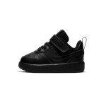 Baskets pour bb nike court borough low 2 en cuir noir avec fermeture scratch