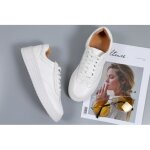 Baskets blanches femme - ecelen - cuir - lacets