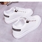 Baskets blanches pour femmes - remycoo - tenis blanches - noir - femme - plat - synthtique - lacets