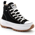 Baskets - british knights - kaya mid fly - homme - noir - lacets - textile