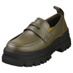 Basket buffalo aspha loafer - femme - textile - khaki noir - memory foam - semelle plateforme