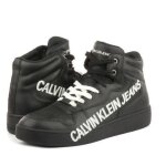 Baskets - calvin klein jeans - mid laceup - cuir - noir - lacets