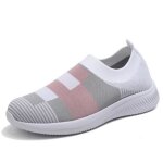 Baskets casual femme - ecelen - tricotées - couleur gris - talon plat - taille 35 - 43 Baskets casual femme - ecelen - tricotées - couleur gris - talon plat - taille 35 - 43