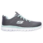 Baskets casual skechers get - connected - 190872053553 - gris - femme - plat - textile - lacets