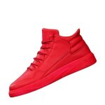 Basket chaussures homme velcro - rouge - funmoon - haute qualit baskets - chaussures de skate homme