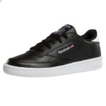 Baskets club c 85 emboss - reebok - femme - noir - cuir - adulte - plat - lacets
