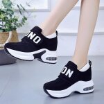 Baskets compenses pour femmes - vitata - chaussures dcontractes  velcro - noir - compens - adulte ...