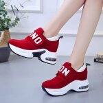 Baskets compenses pour femmes - vitata - chaussures dcontractes  velcro - rouge - compens - femme ...