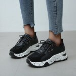 Baskets compenses pour femmes - vitata - plateforme confortable - talon compens - noir