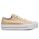 Baskets converse chuck taylor all star lift platform herringbone stripe ox pour femme - beige - lacets ...