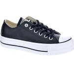 Basket converse platform leather ox - converse - femme - noir - cuir - lacets - plat