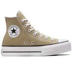 Basket converse platforme canvas hi - converse - chuck taylor all star lift - femme - marron - lacets ...