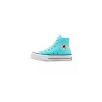 Basket converse platforme canvas hi - femme - bleu - lacets - plat