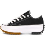 Basket converse run star hike lo - noir blanc - construction en toile biologique - lacets