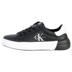 Basket cuir calvin klein jeans juniors low cut lace - up 2022 - noir blanc